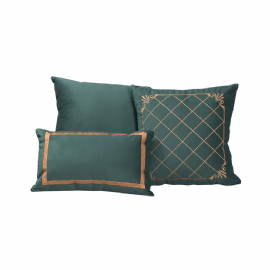 KIT 3 ALMOFADAS BORDADO EXCLUSIVO VERDE SPAZZIO