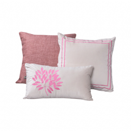KIT 3 CAPAS BORDADO FLOR ROSA SPAZZIO
